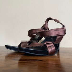 Pedro Garcia distressed Satin Heels brown size 40 / 9 - 9.5